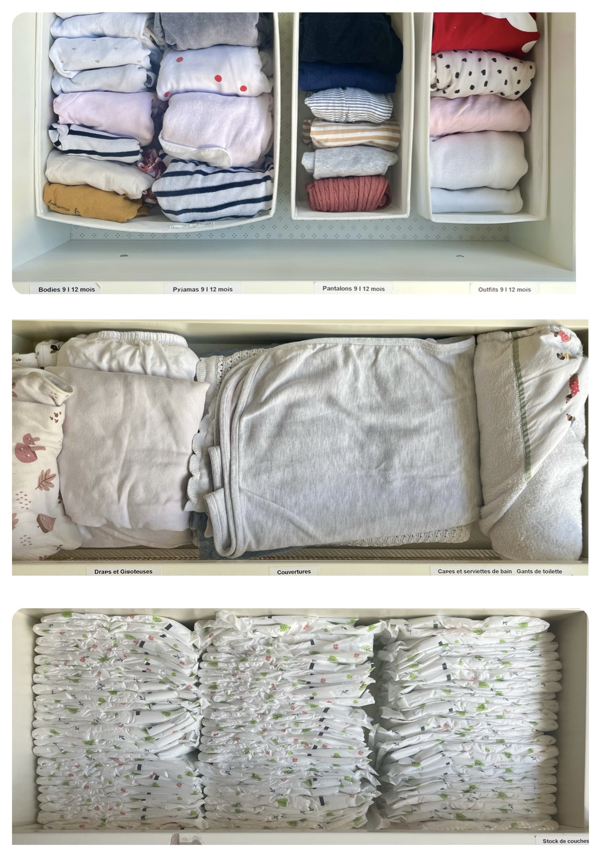 organisation tiroirs chambre bébé